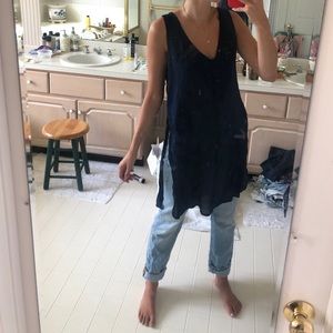 MOVING SALE! Navy Tunic with Side Slits